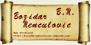 Božidar Menčulović vizit kartica
